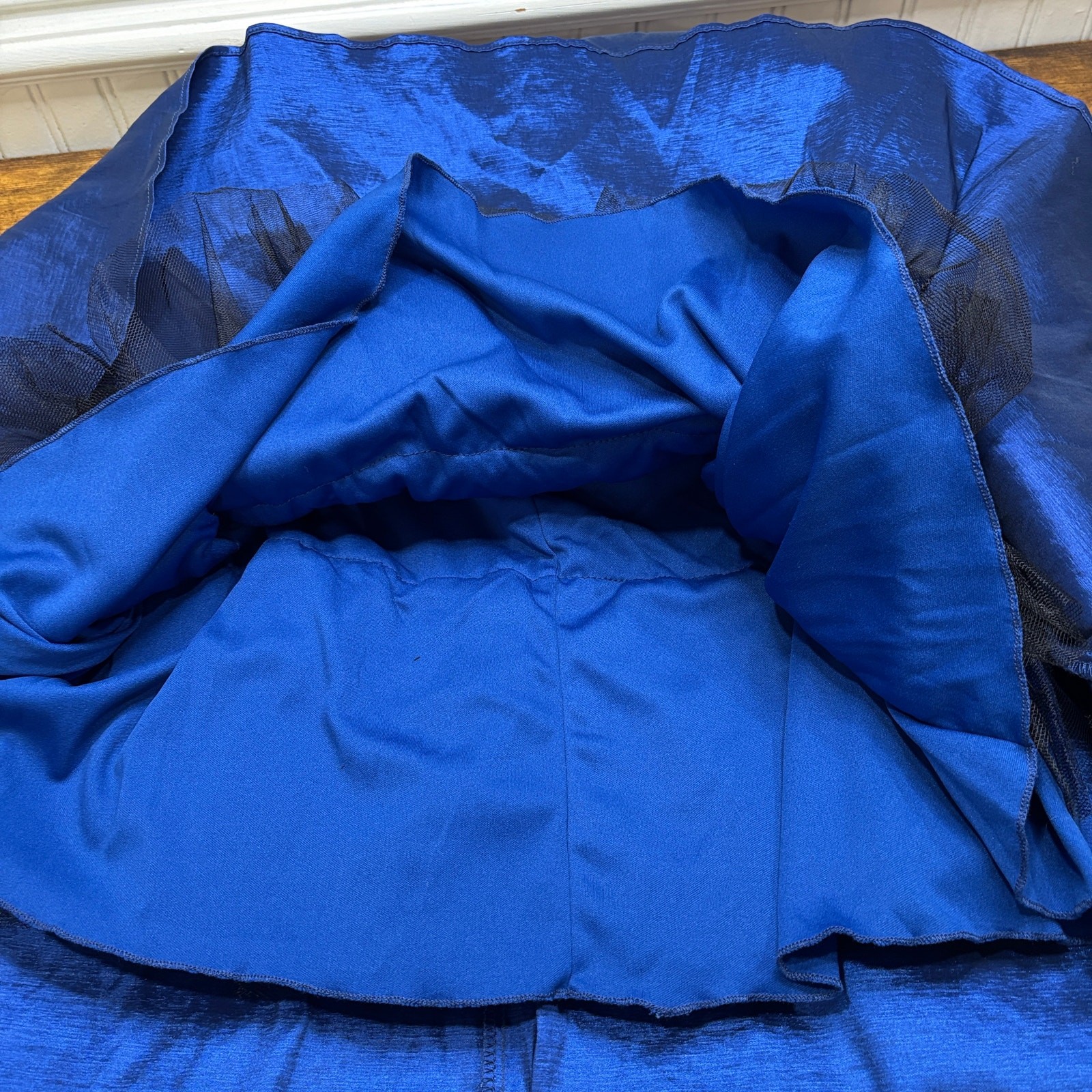 B Darlin Size 5/6 Dress Cocktail Hoco Prom Vintage Hi-Low Princess Taffeta Blue