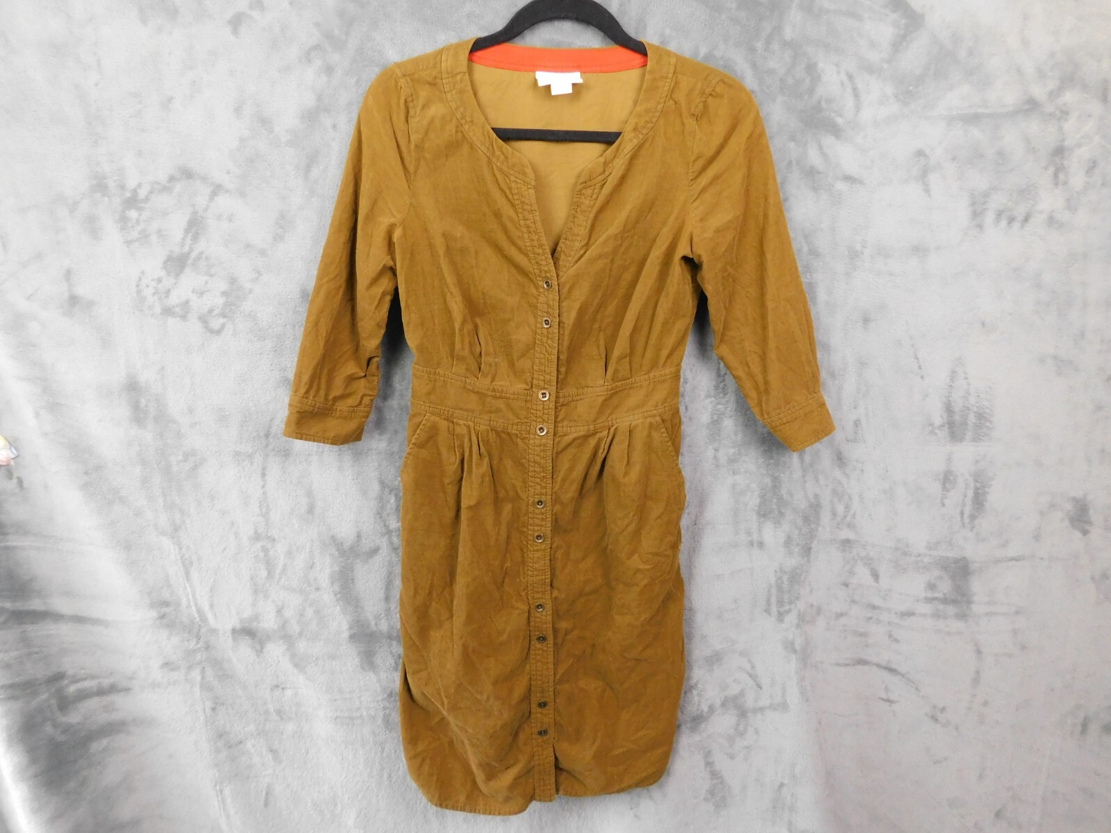 Maeve Dress Womens 0 Brown Corduroy Button Up Preppy Capsule Minimalist