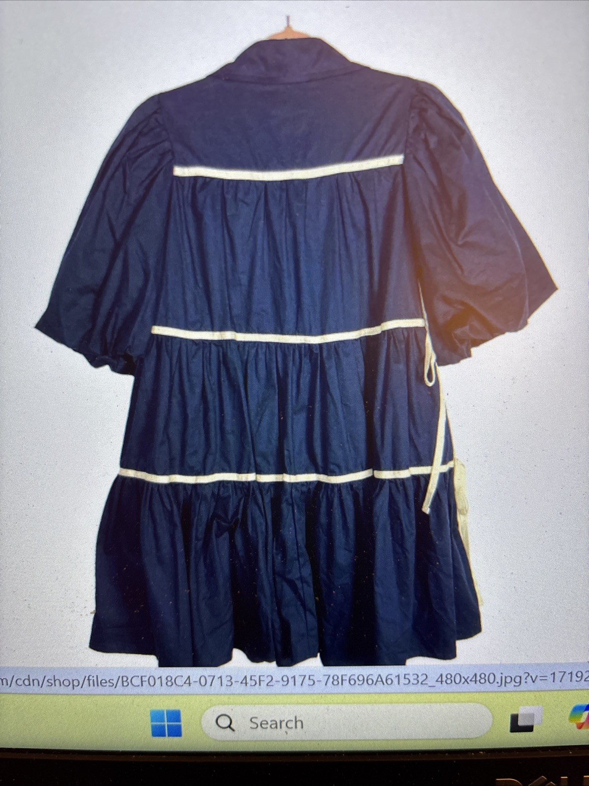 Sofie the Label Women’s Button Front Navy Mini Ruffled Dress Size M Used
