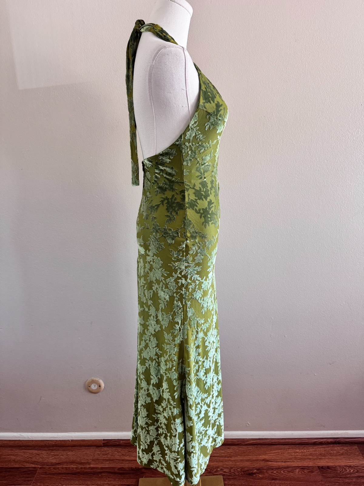Hello Molly Green Halter Keyhole Maxi Dress