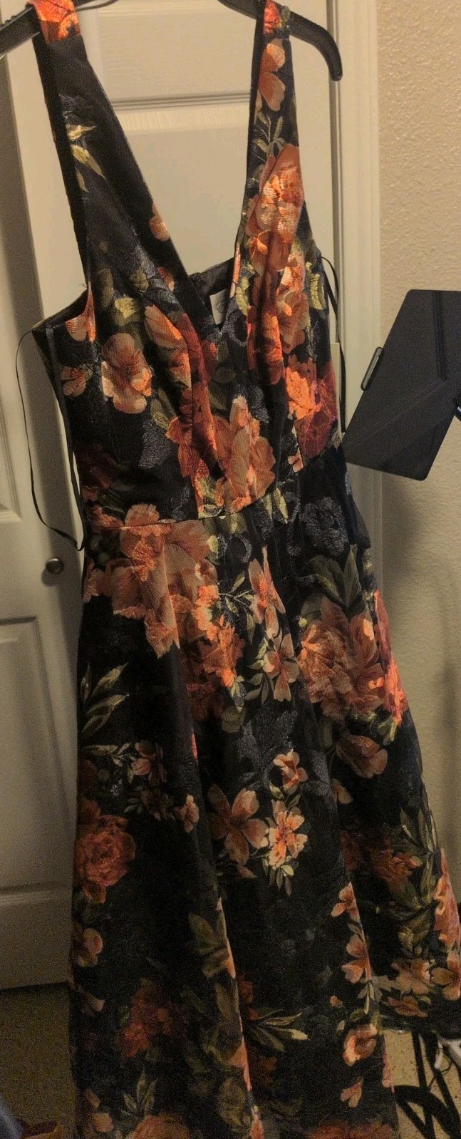 Eliza J Red and Black Floral Fit & Flare Dress Size 4 Elegant Party Cocktail