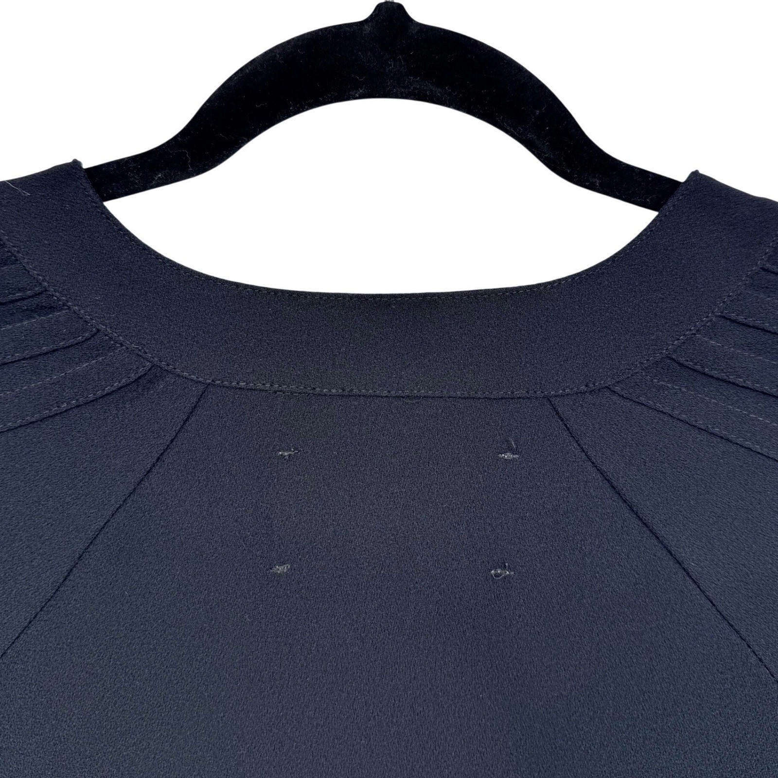 Brochu Walker Black Shift Dress Sz M Pleated Sleeves Quiet Luxury Minimalist