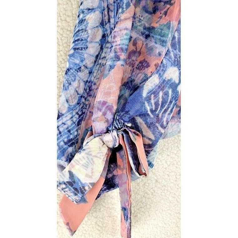 MISA Los Angeles Floral Tiered Midi Dress XS Bohemian Cold Shoulder Purple