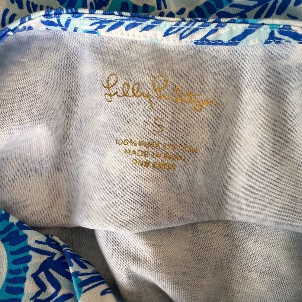 WOMEN’S LILY PULITZER TROPICAL PALM TREE VACATION BAY DRESS IN WHISPER BLUE