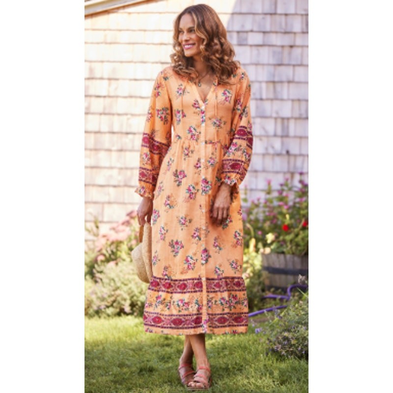 April Cornell Carmel by the Sea Dress S Boho Cottagecore Prairie Maxi Cotton