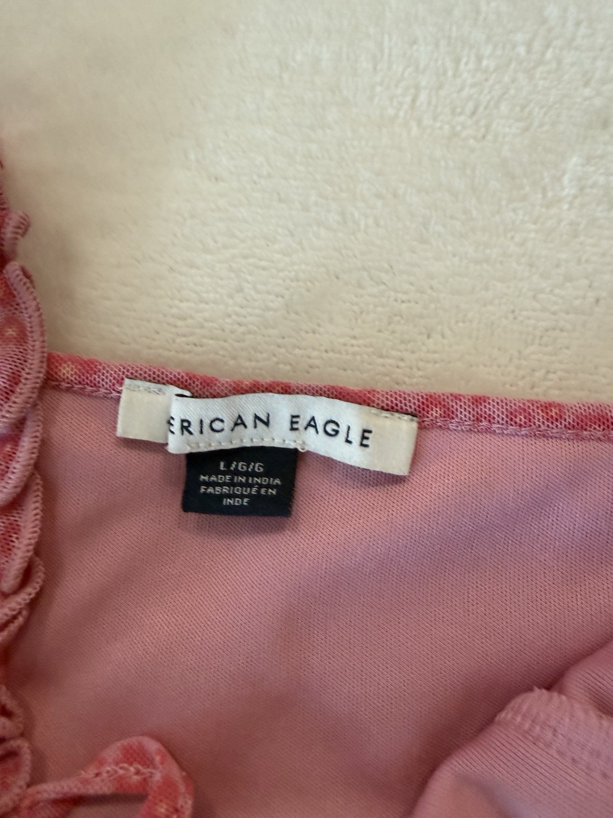 American Eagle Babydoll Mini Dress Pink Size Large E15