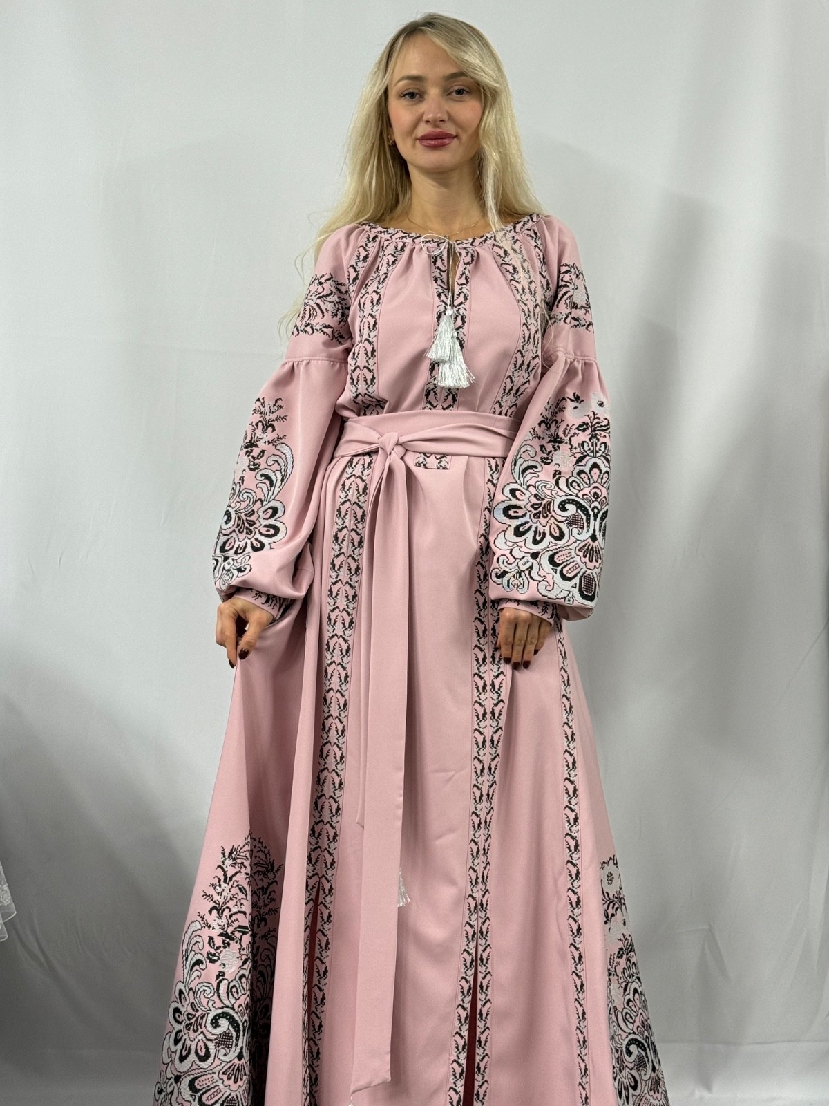 Exclusive Ukrainian Embroidered Maxi Dress, Vyshyvanka, Custom Size&Colour