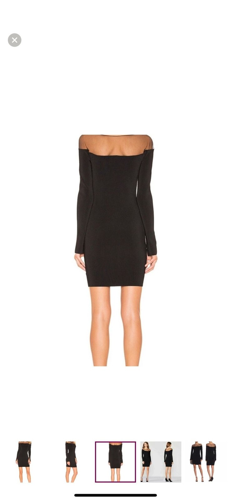 Bailey 44 Black Mesh Yoke Long Sleeve Mini Dress with Slit Sleeves