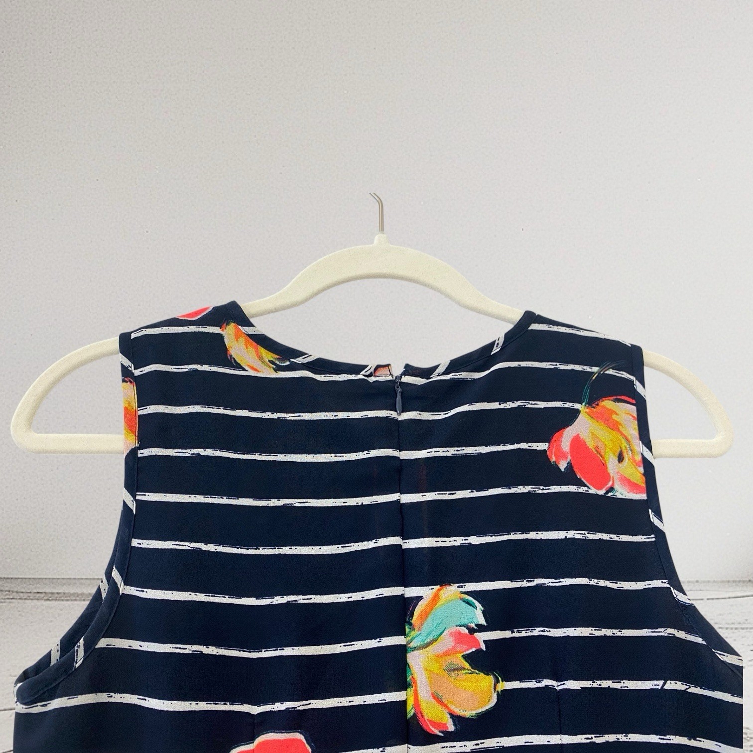 Maison Jules Floral Stripe Fit & Flare Mini Dress Women’s Juniors Size Small