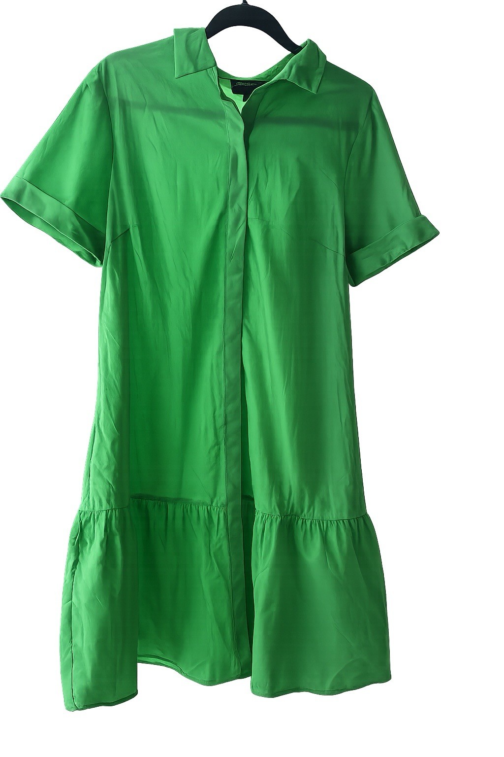 NWT Donna Morgan Kelly Green Shirt Dress Size 14 | Hidden Button Front