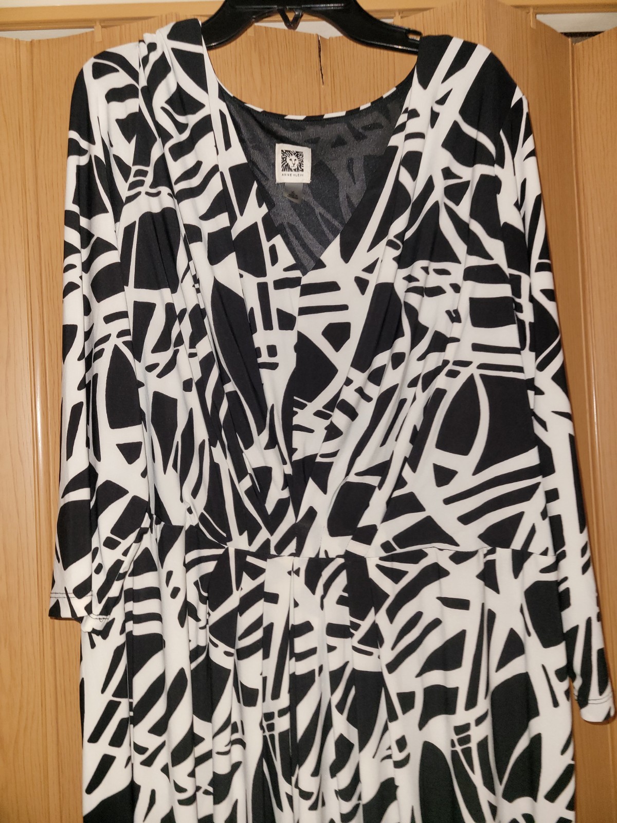 Anne Klien Black And White Print Long Classy Dress Size XL