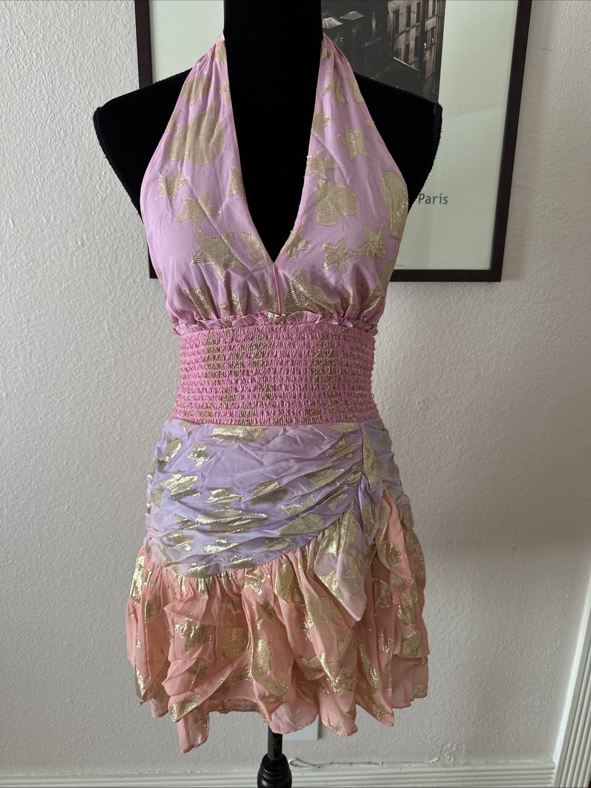 LoveShackFancy Cambria Halter Dress NWT Size XS- sorority rush dress