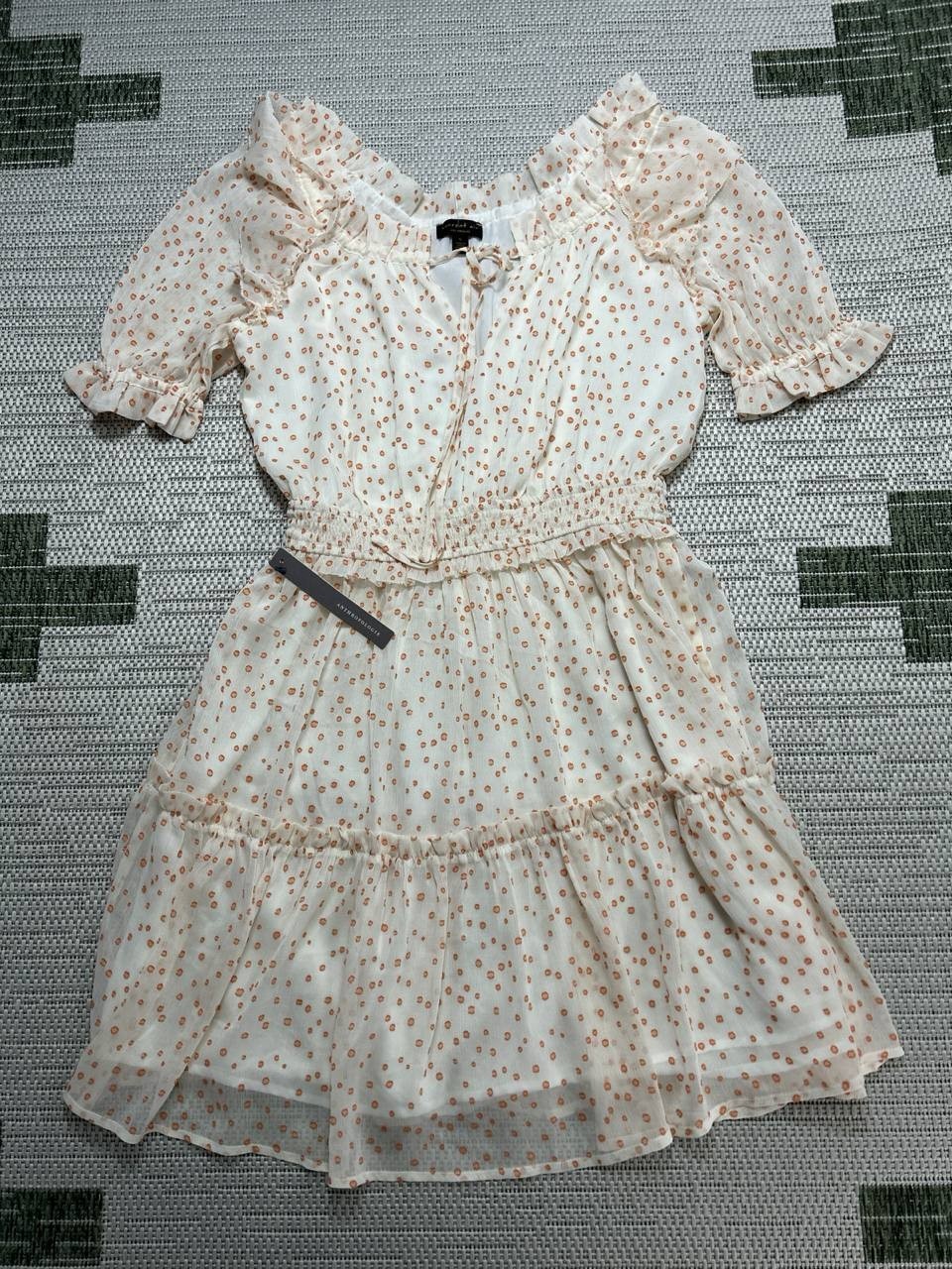Current Air Dress Womens Small Orange White Floral Blouson
