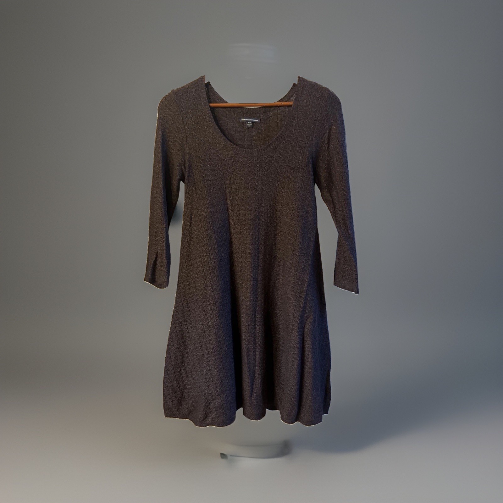 American Eagle Knit A-line Swing Dress Space Dye Heathered Goblincore Lagenlook