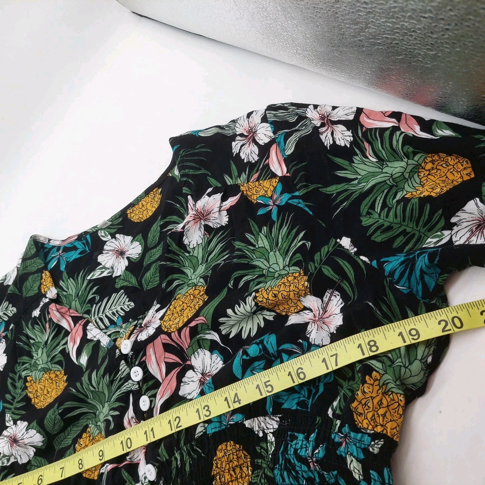Womans Maxi Dress Size Large Button Up Floral A Line Length 50″ 3/4 Sleeve