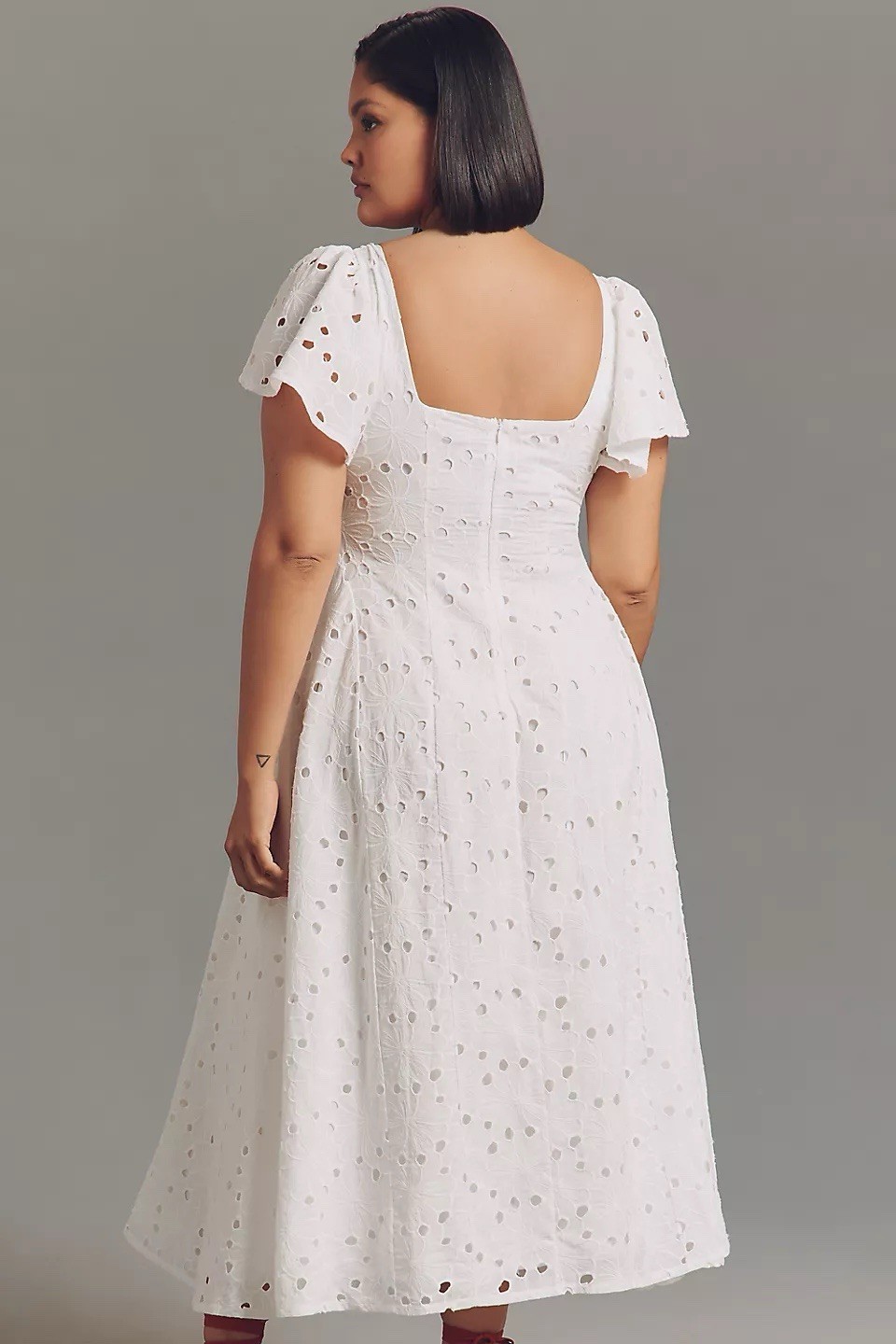 NWT Size XL – Extro&Vert Ada Flutter-Sleeve Broderie Midi Dress (NWT US$ 123)