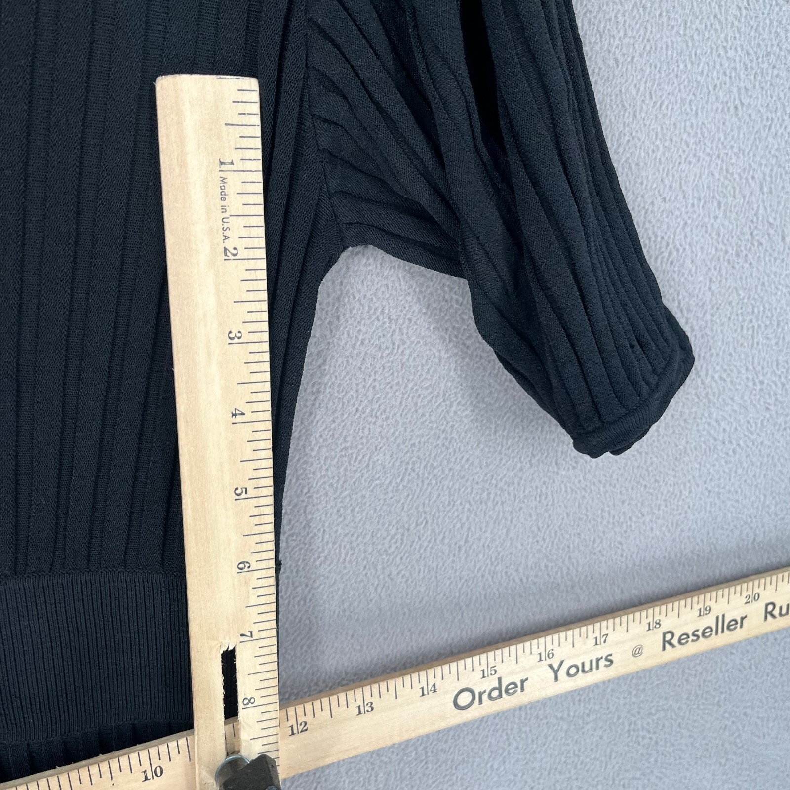 Scanlan Theodore Dress Womens Medium Black Pleated Tie Knit Ruffle Frill Navy