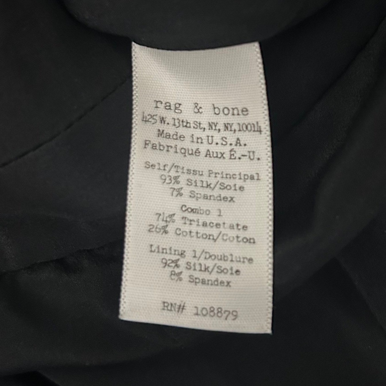 Rag & Bone Mini Dress Women 6 Black Silk Blend Pleated Draped Drop Waist LBD