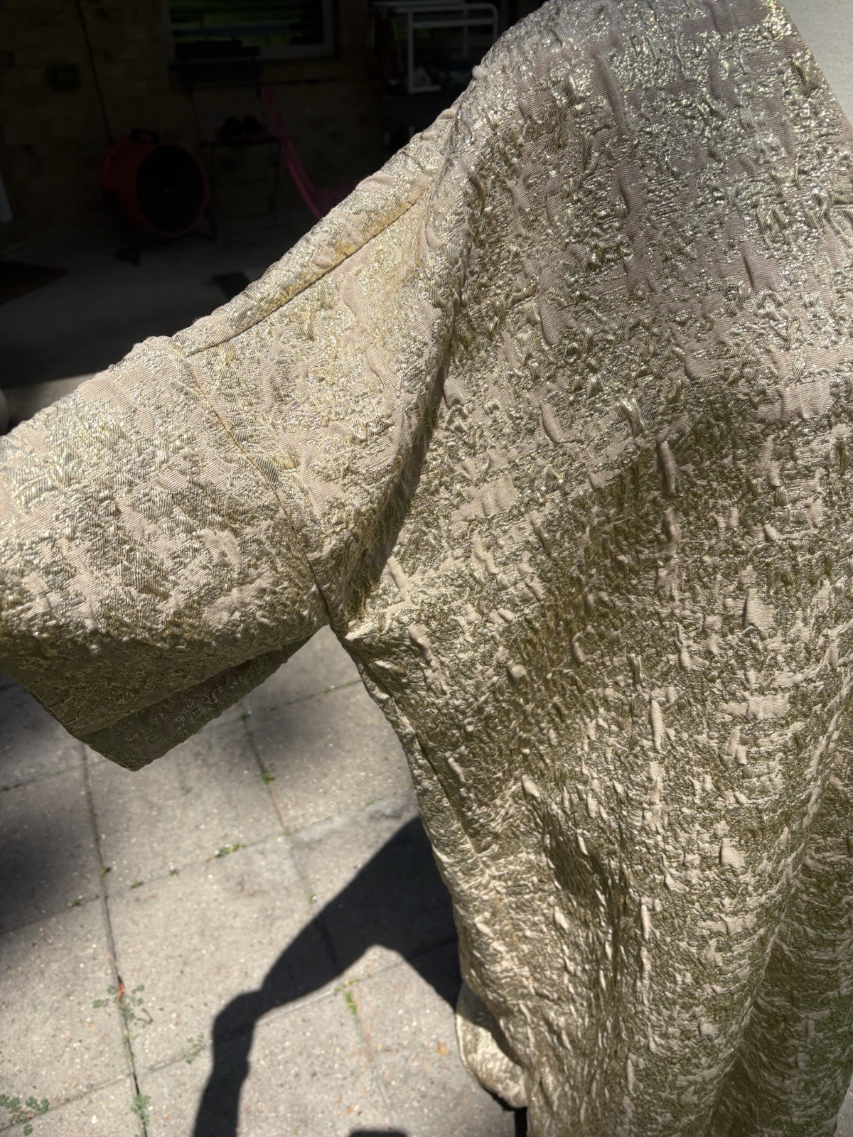 H&M Brocade Maxi Kaftan in gold – Size Medium/Large