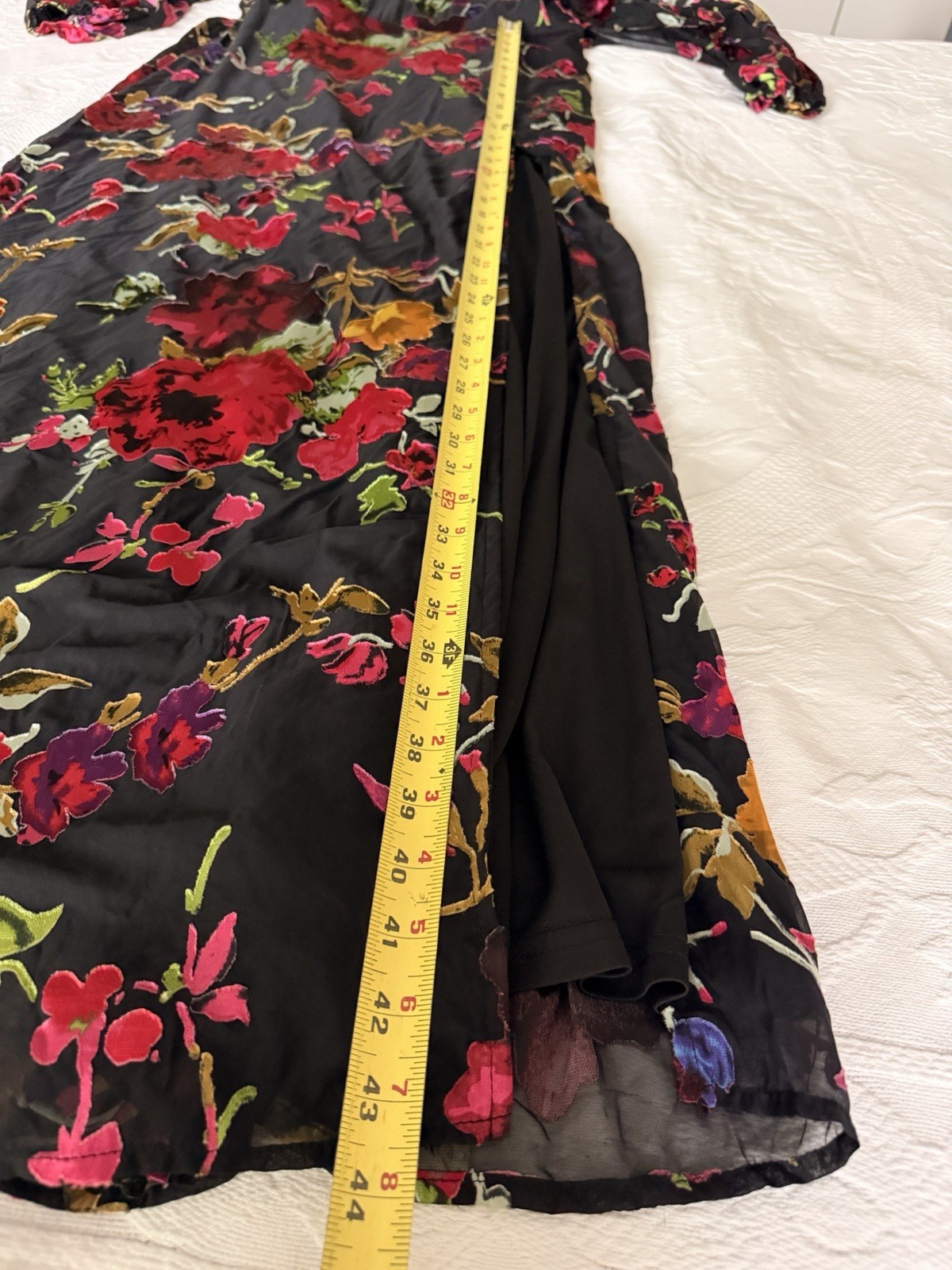 Lulus Floral Backless Maxi Dress L Mock Neck Long Sleeve Wedding Guest Formal