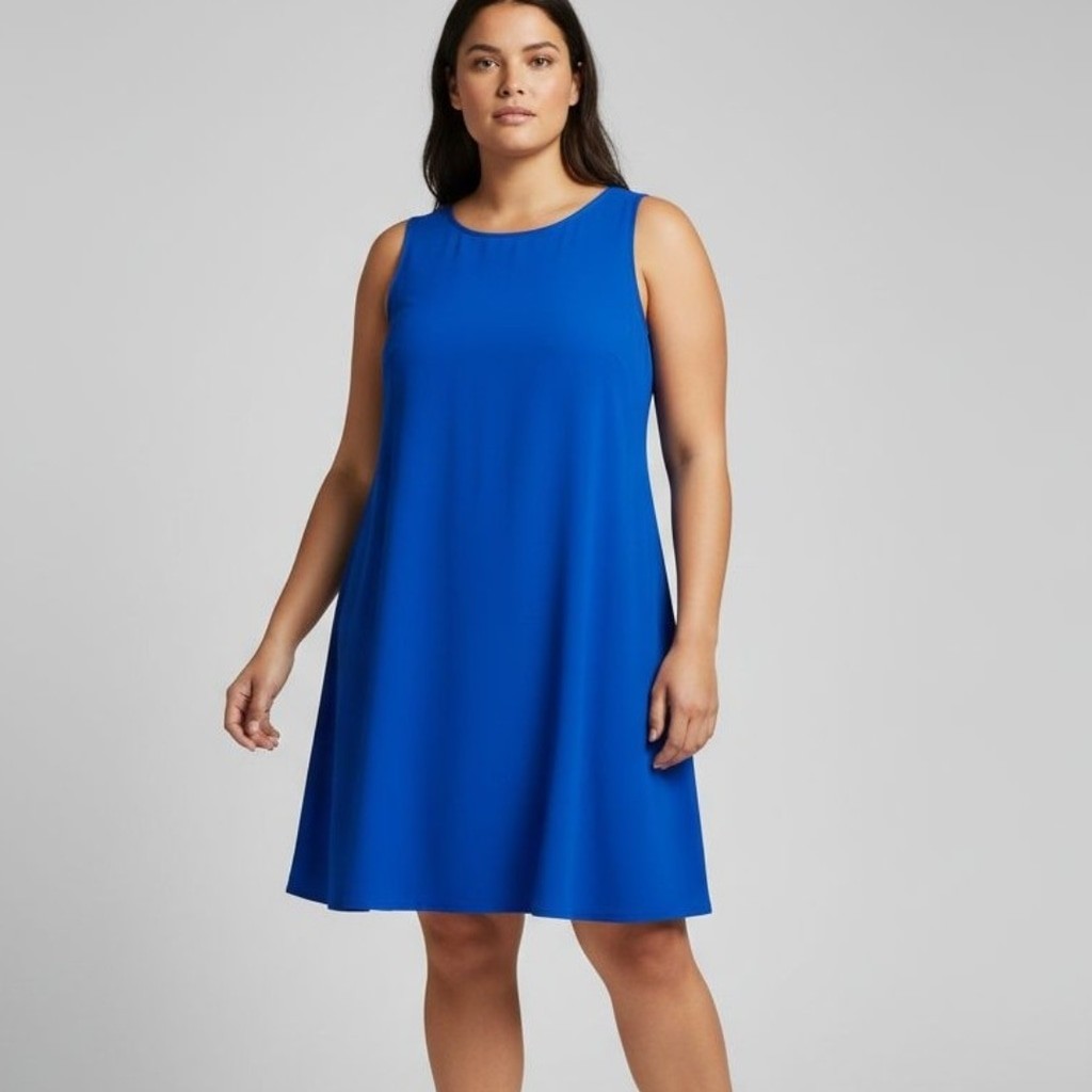 YELETE NWT Royal Blue Sleeveless Swing Dress Plus Size 3XL