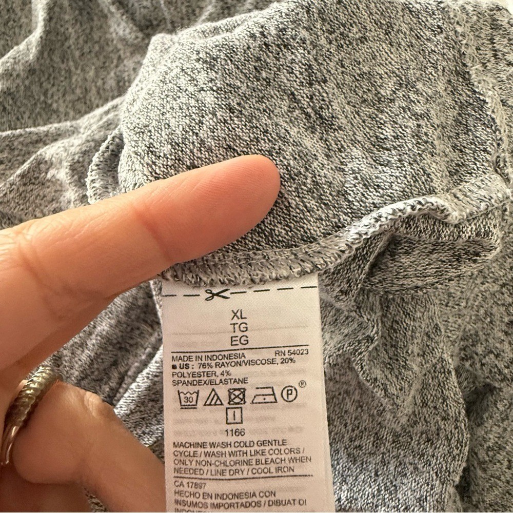 Old Navy Womens XL Grey Marl Short Sleeve Swing T-Shirt Mini Dress RN54023