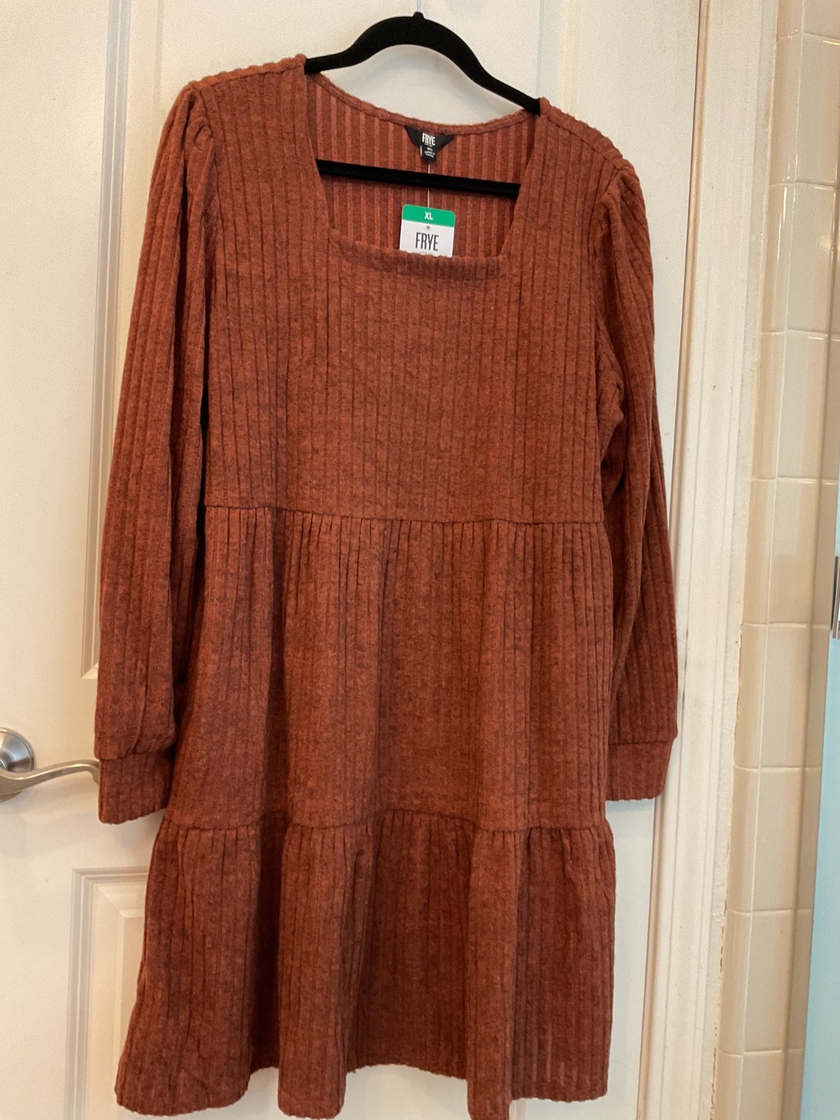 FRYE Ribbed Rust Color Dress Sz XL