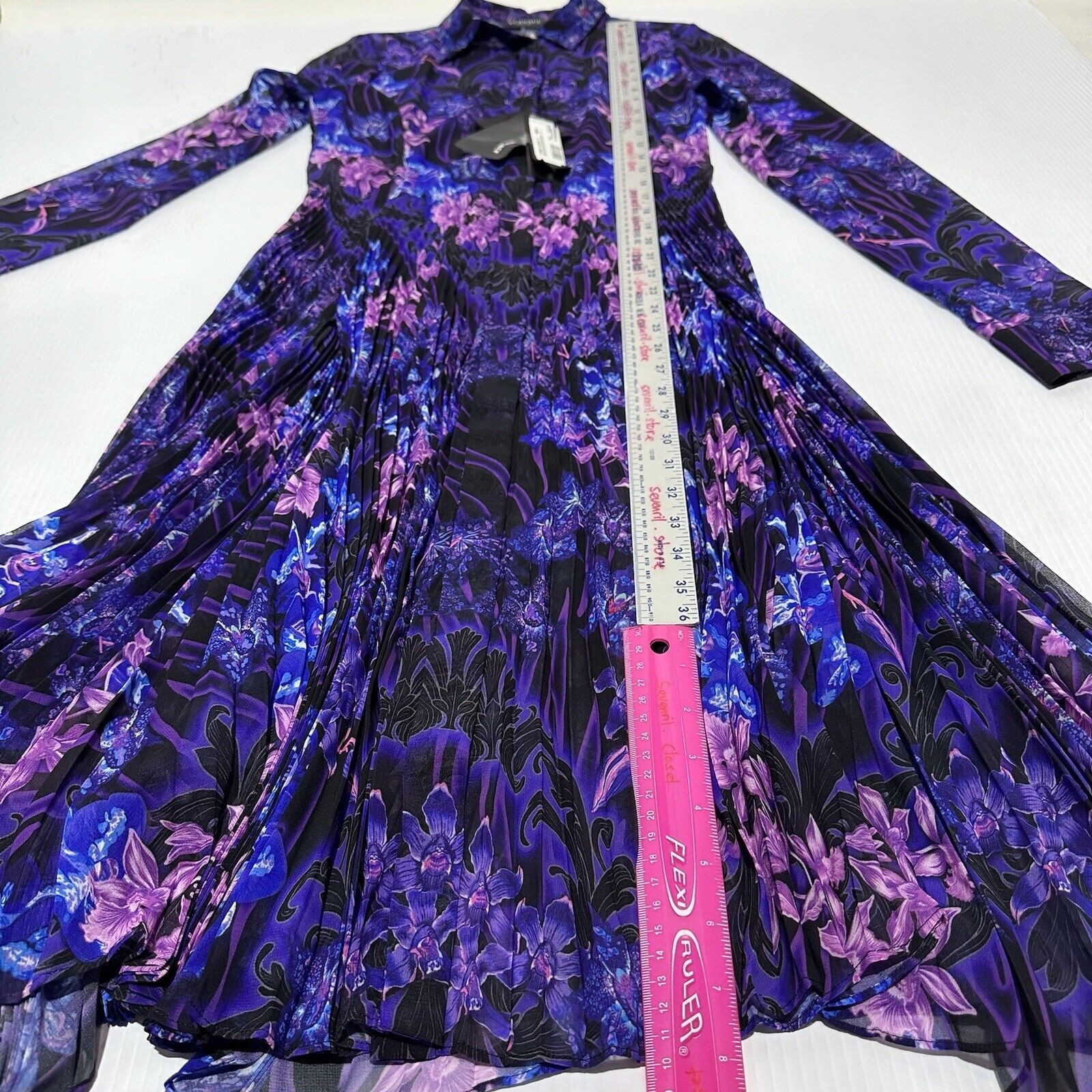 NWT Versace 42 US 6 Runway SS23 Plisse Dress All Over Orchid Purple $5,425