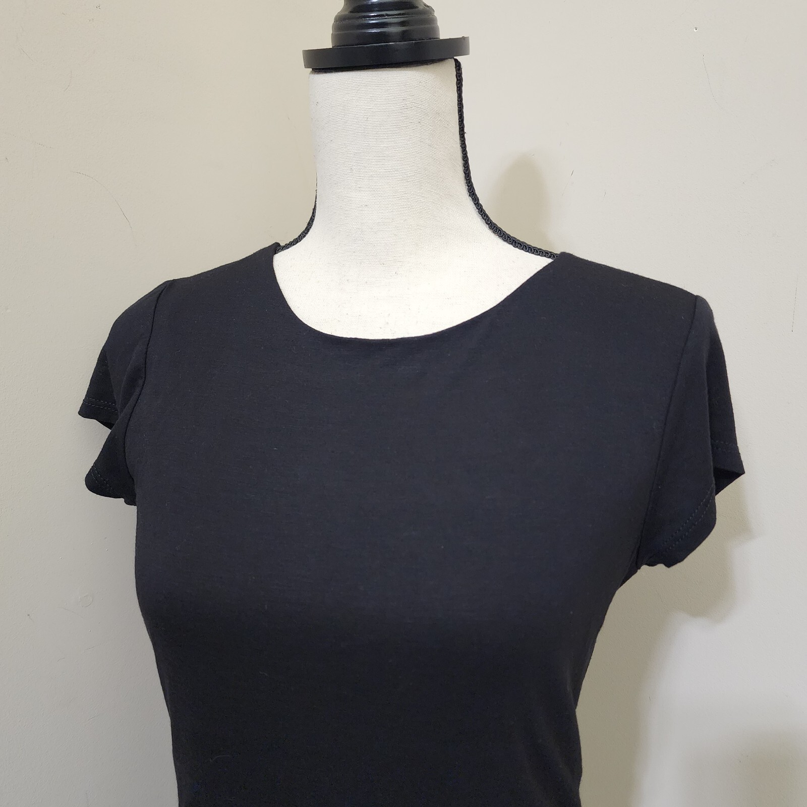 nwt CASUAL COUTURE size Large Side Rouching Slim Fit Stretch Dress Black