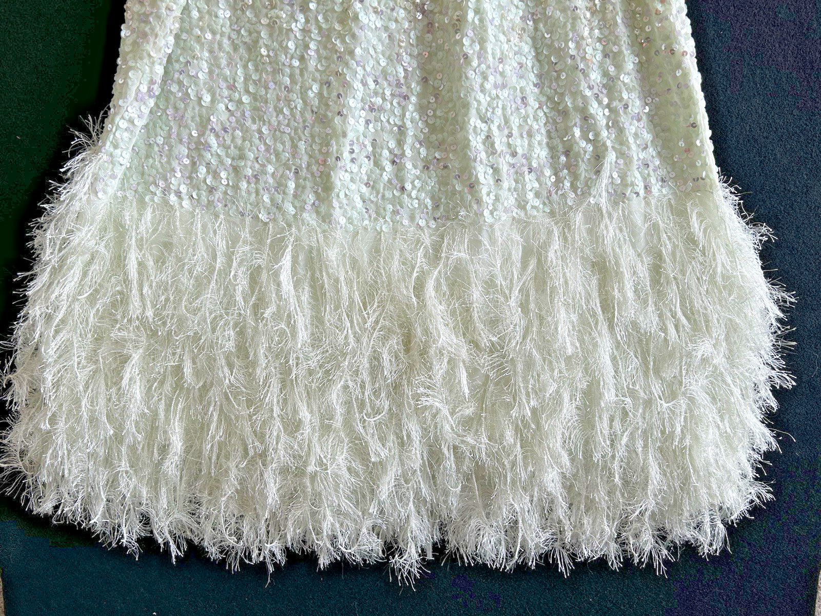 ASOS Edition Sequin Halter Mini Dress 1920s Inspired Flapper Fringe Sage US Sz 0