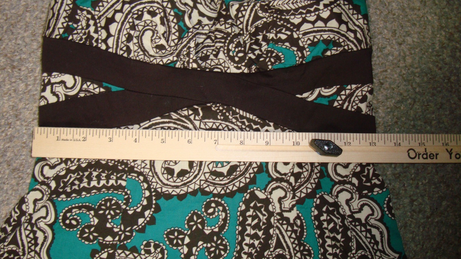 Ruby Rox Brown Teal Tan Mosaic Halter Fit & Flare Dance Dress Juniors Size 11