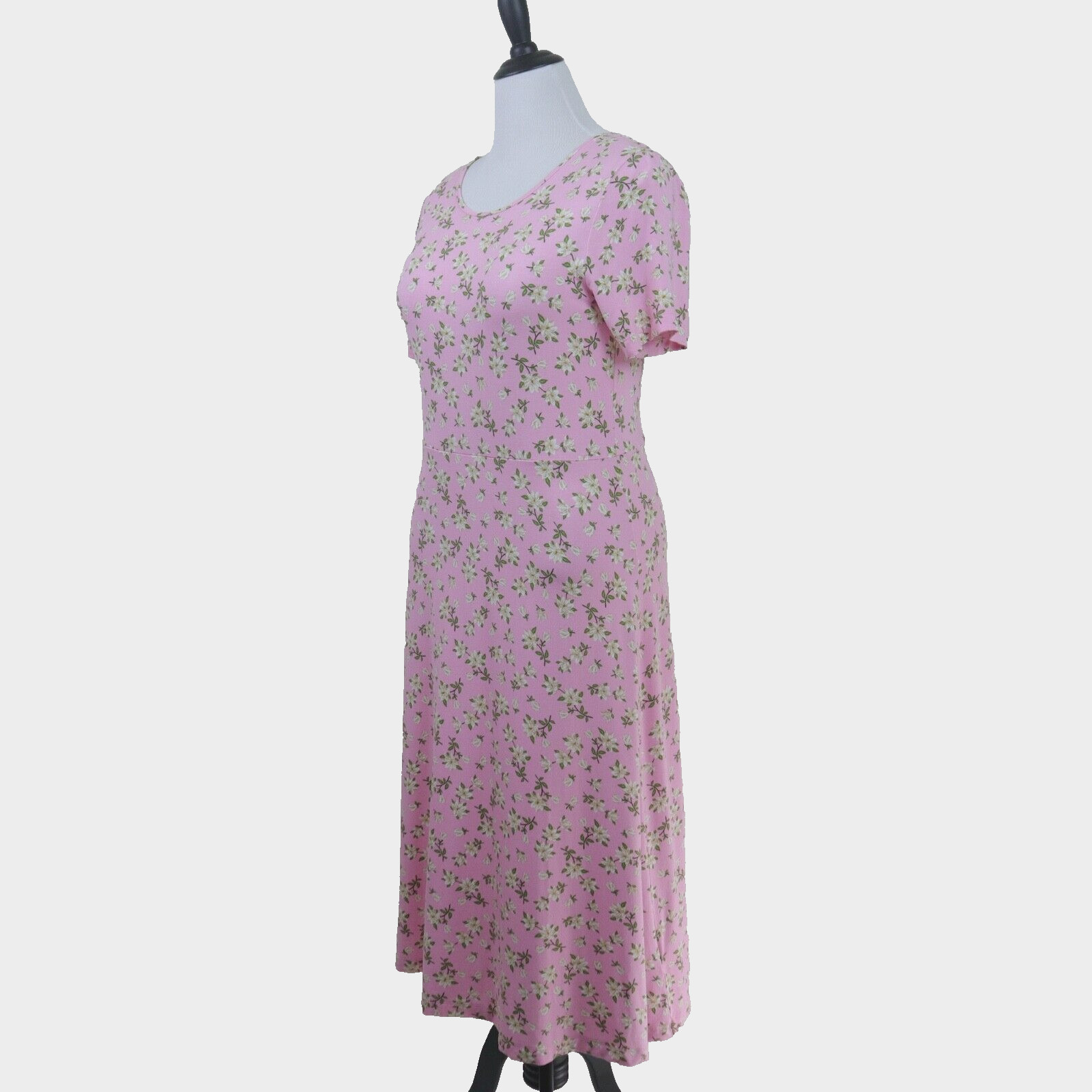 Draper James Size L Tammy Midi T-Shirt Dress Pink Magnolia Floral