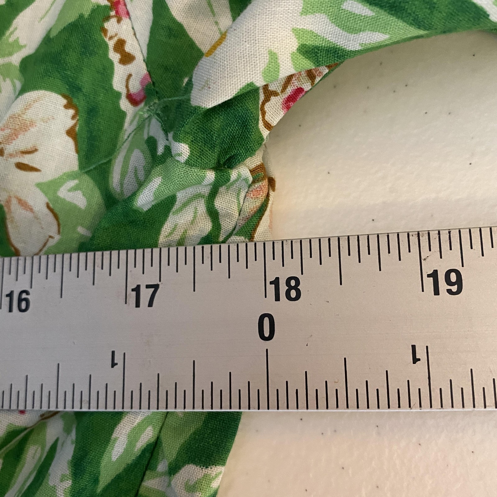 THML Dress Womens Medium Green Floral Puff Sleeve Ruffle Hem Coastal Cottage