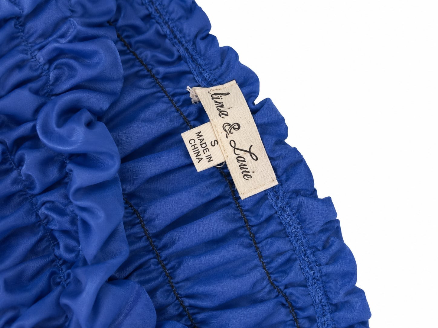 Royal Blue Puff Short Sleeve Smocked Tiered Mini Dress