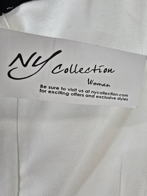 NY Collection Plus Size Colorblocked Dress Women’s 16W White/Black Zip Closure