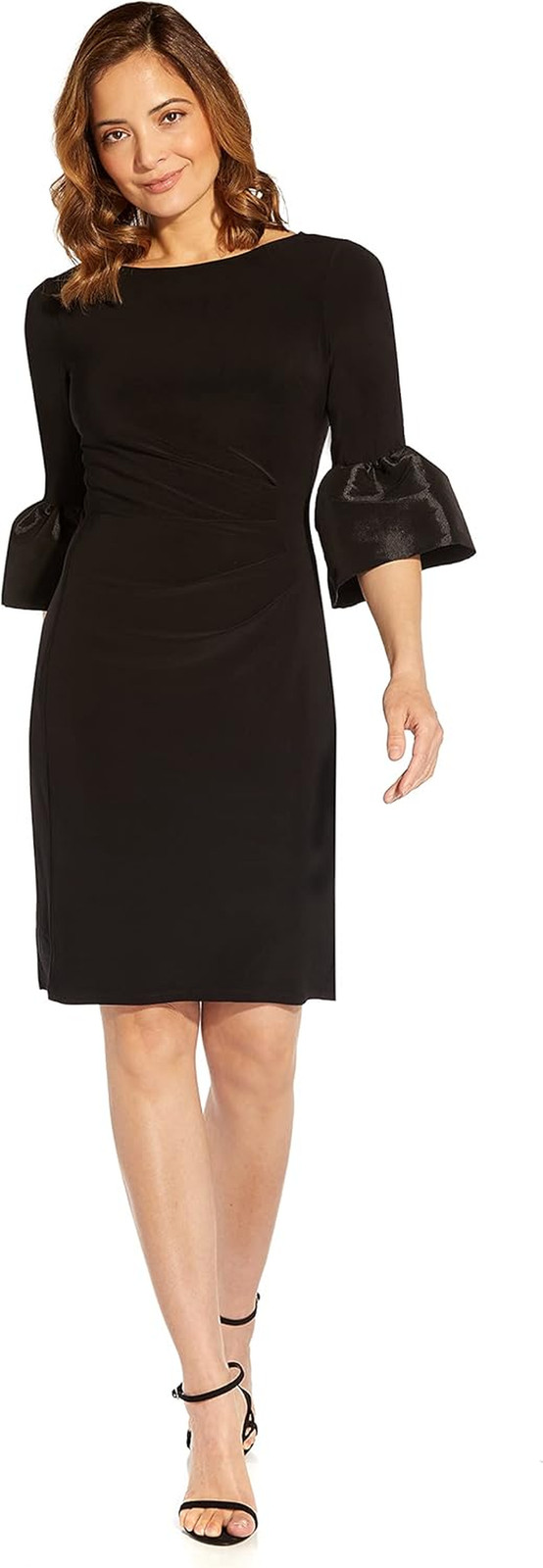 Ruched Bell Sleeve Stretch Jersey Dress for Effortless Style