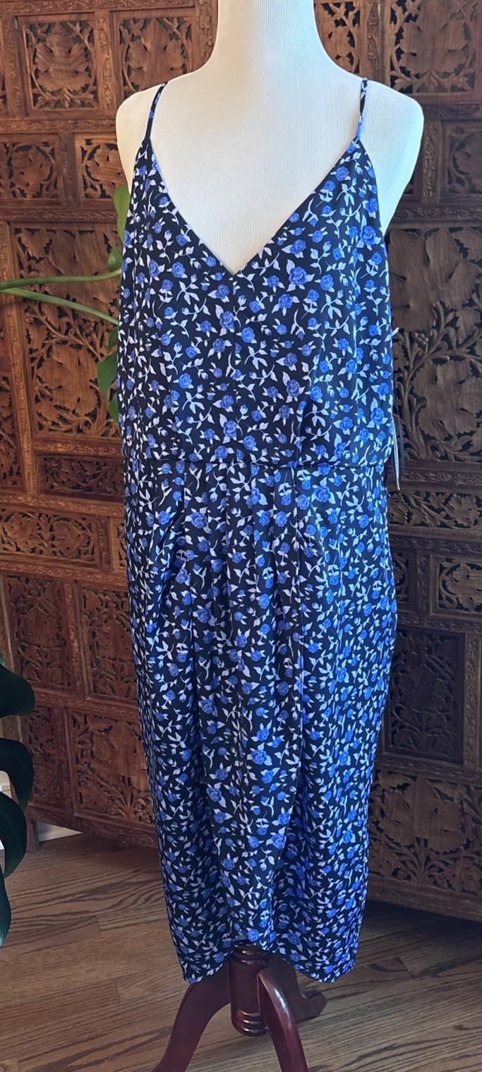 Chelsea 28 NWT Women’s XL Blue Royal Rosebud Adjustable Strap Dress Nordstrom