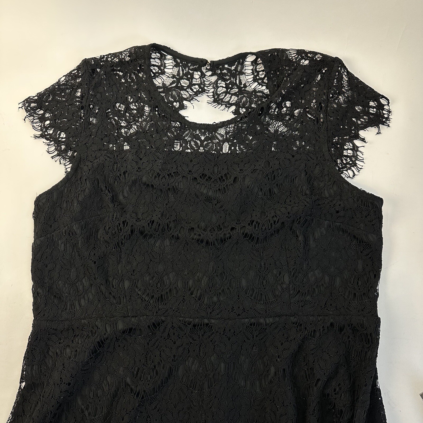 Lane Bryant Dress Black Solid Lace Size 20 Modest Classic Romantic Goth