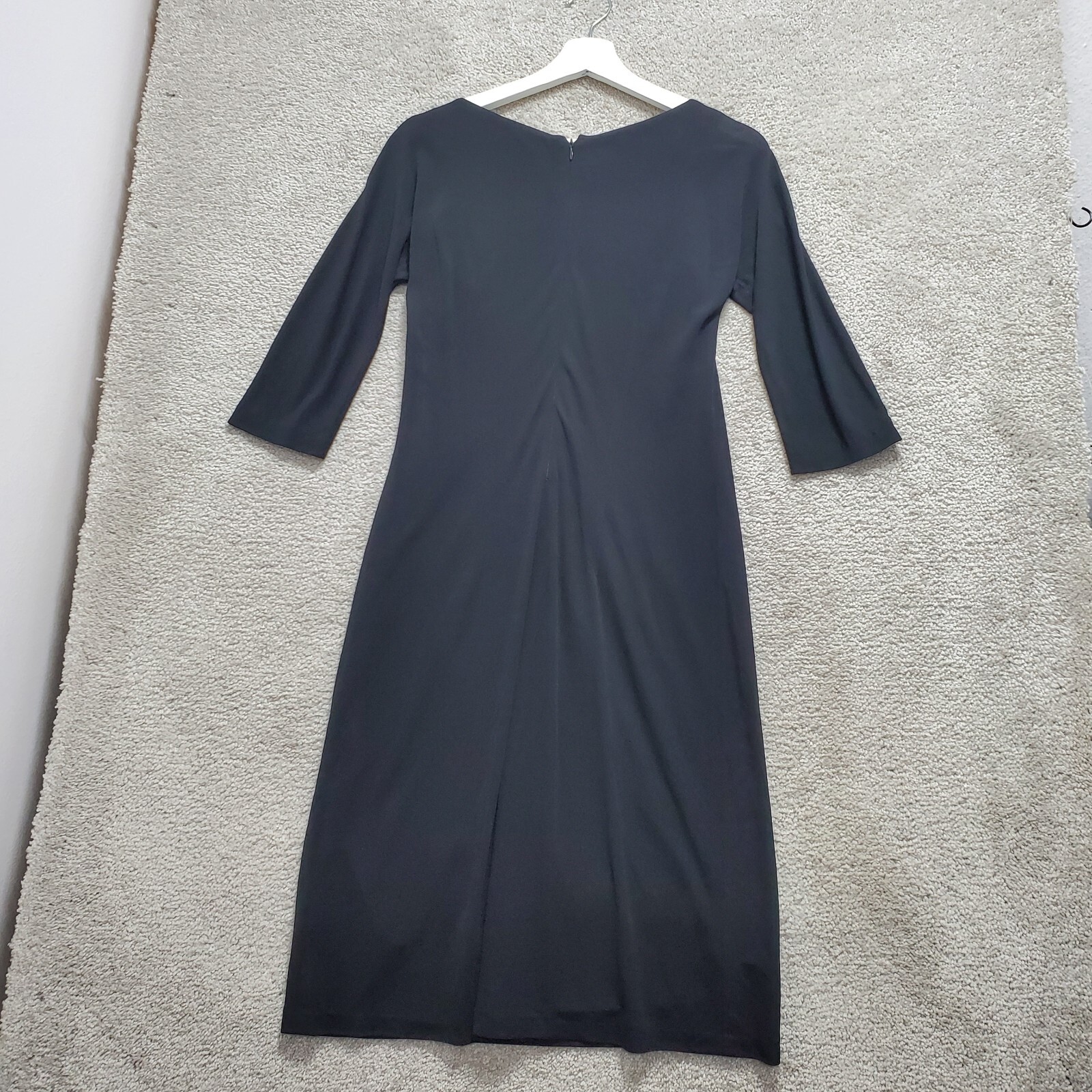 Maria Bianca Nero Shift Dress Womens Medium Black Round Neck 3/4 Sleeve Pullover