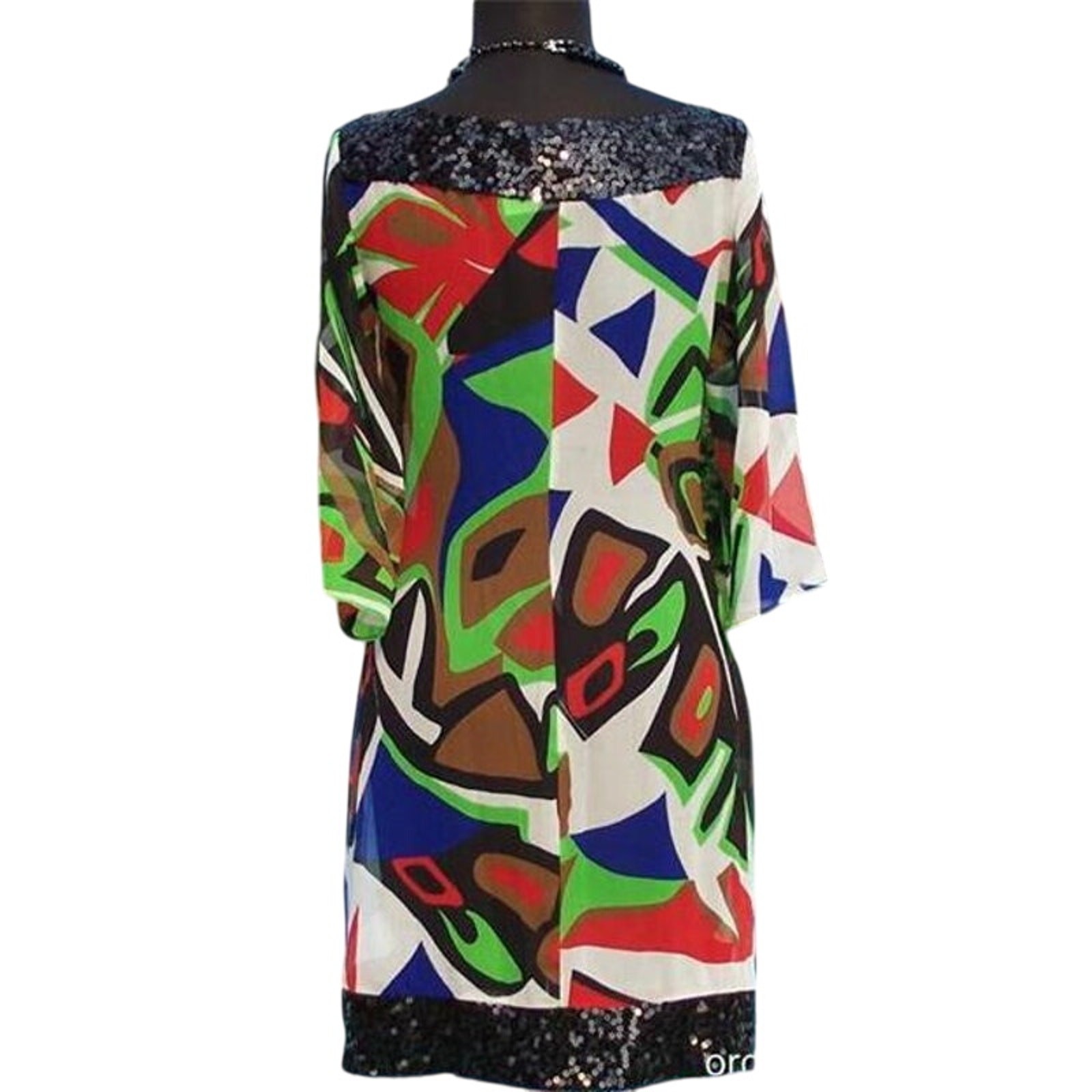 Cache Black Red Green White Lot 2 Pcs Bundle Silk Sequin Dress New $198 NWT Sz S