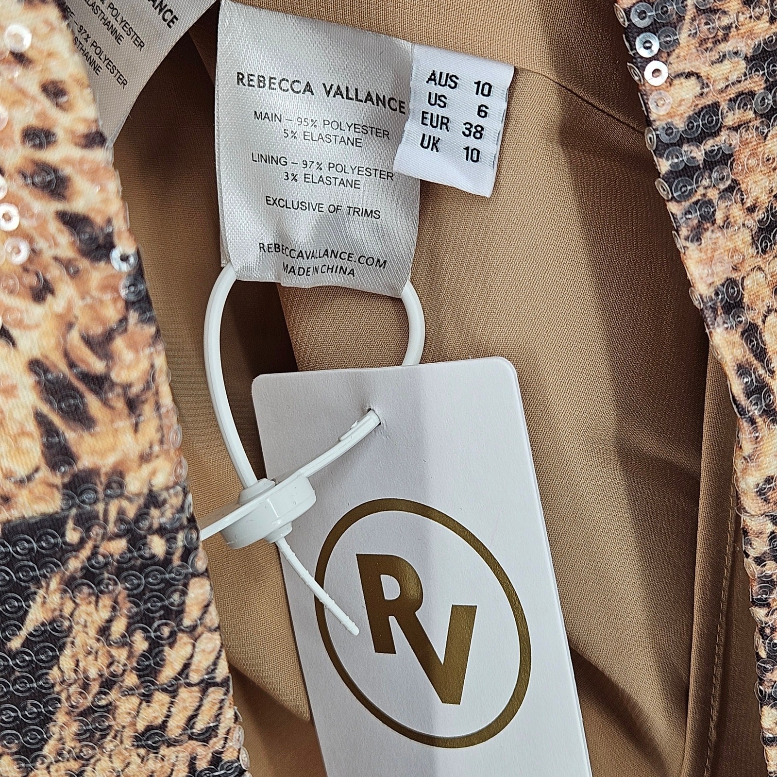 Rebecca Vallance Bellis Snakeskin-Print Mini Dress US 6 NEW
