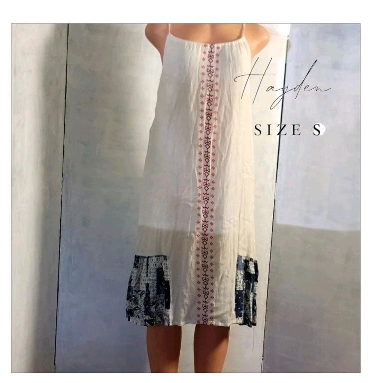 NWT Hayden Western Bohemian Boho Dress Small Sleeveless Embroidered Patchwork