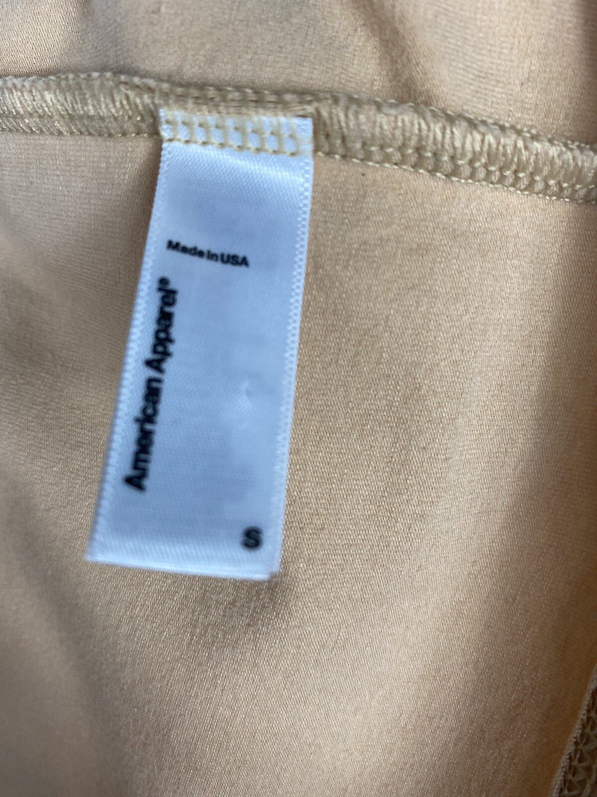 American Apparel Turtleneck Tank Mini Dress Nude Tan Bodycon Indie Sleaze Small