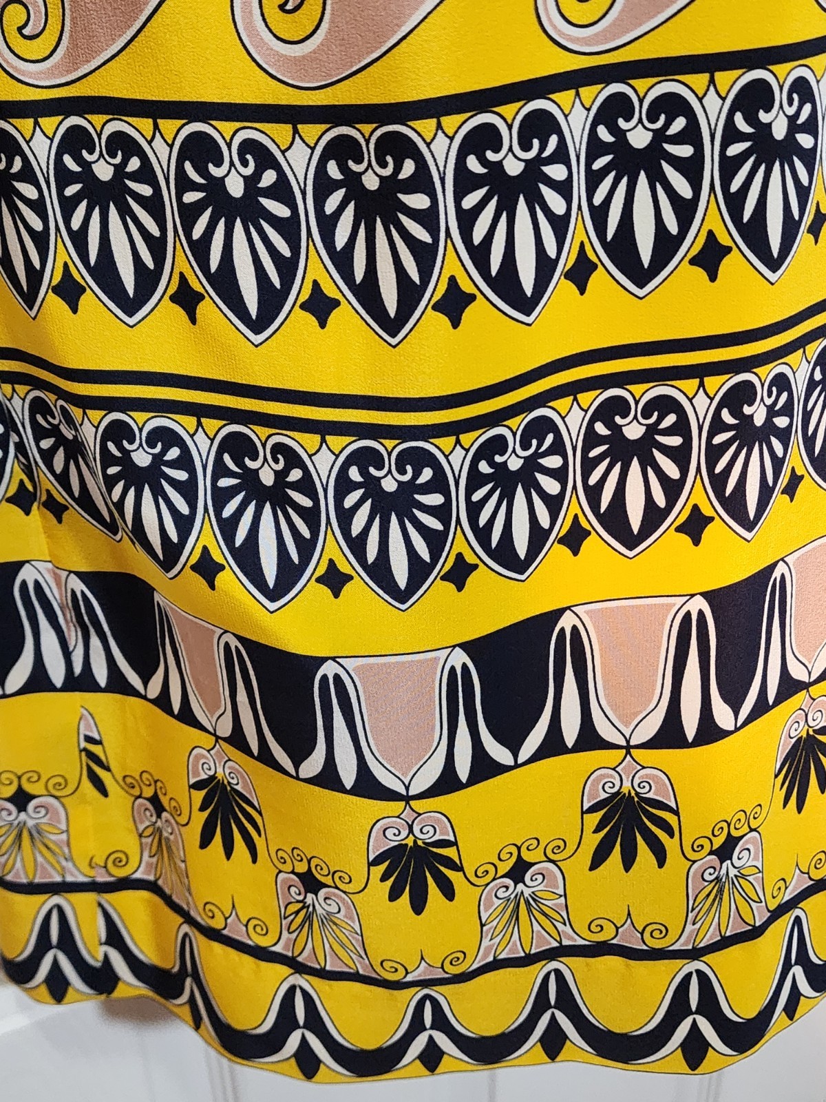 J. Crew Dress Size US 4 Yellow Navy Blue Gallery Printed Shift Women’s