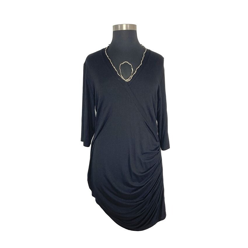 Transparente OS Black Tunic Dress Art To Wear Lagenlook Fits S M L XL 1X 2X