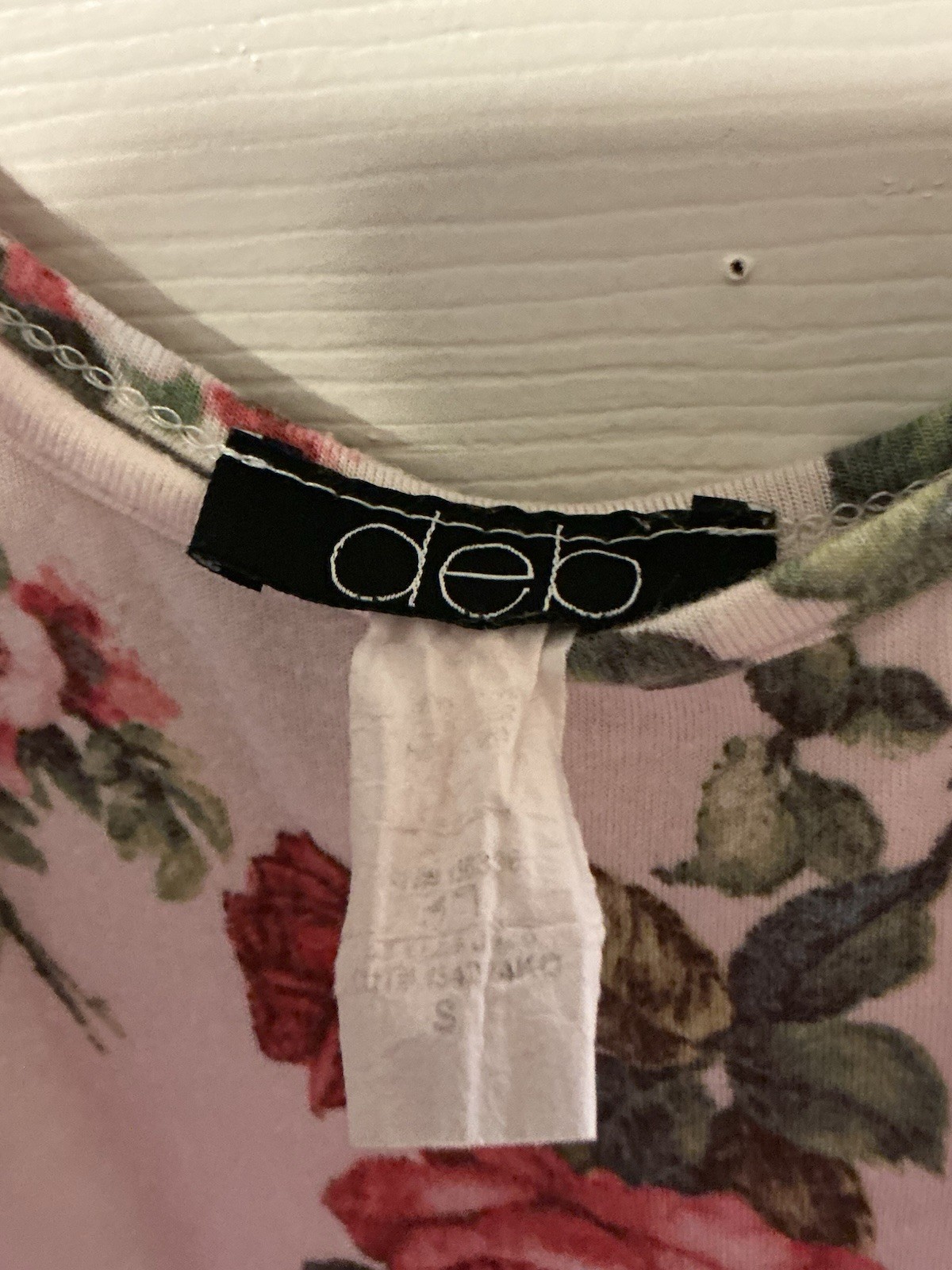 DEB Y2K Rose Print Mini Dress Coquette Mall Girl Skater Small
