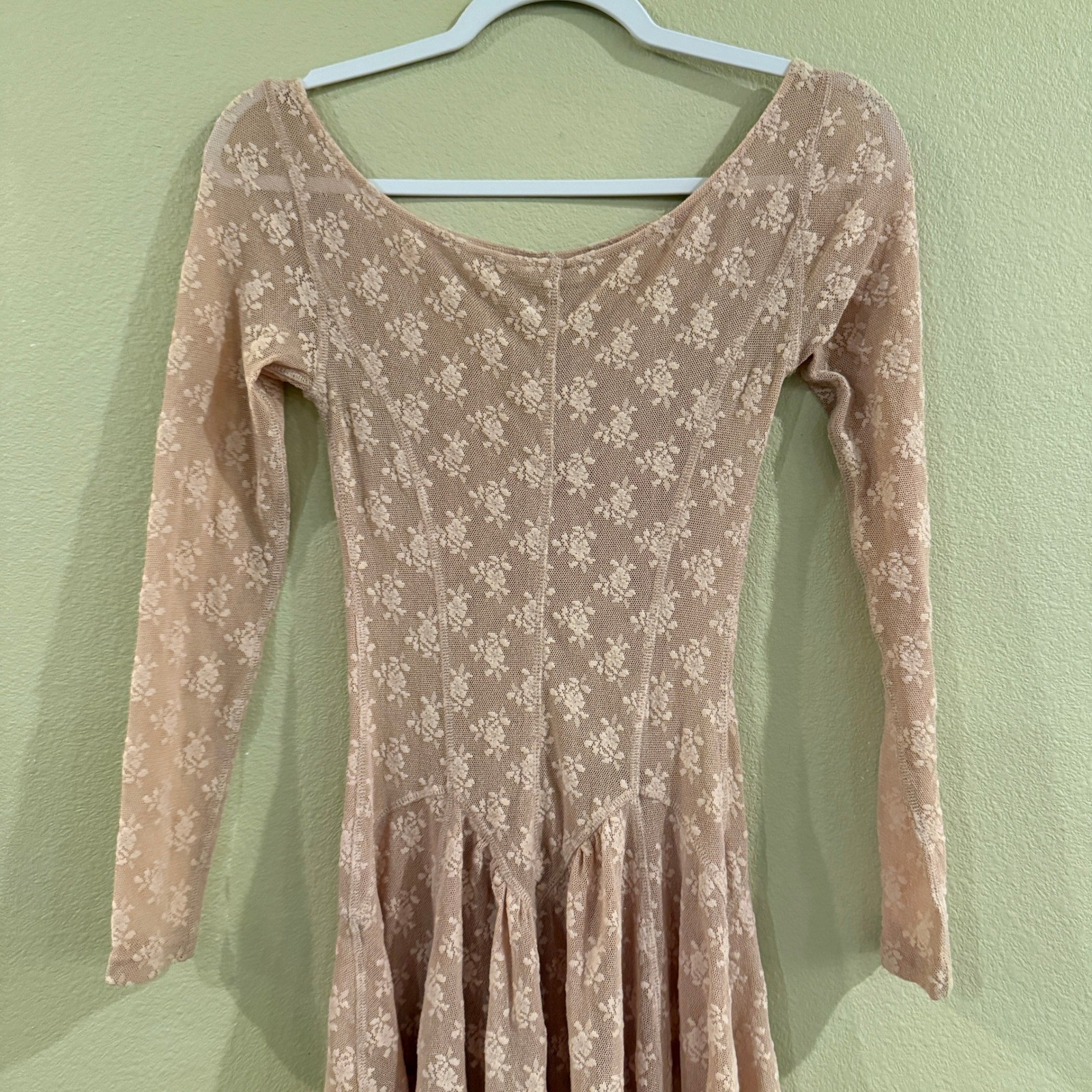 Intimately Free People Dial For Drama Slip Dress XS Pink Floral Lace Fairycore
