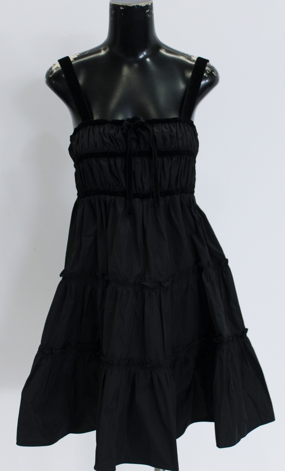 Hunter Bell Women’s Sleeveless Square-Neck Tiered Mini Dress EJ1 Black Medium