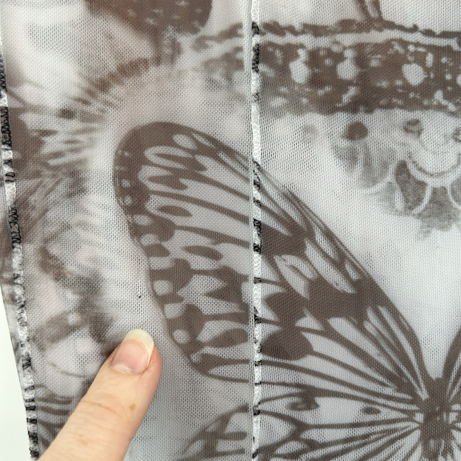 Fairy Grunge Butterfly Tattoo Print Midi Dress Womens L Indie Unique Whimsigoth