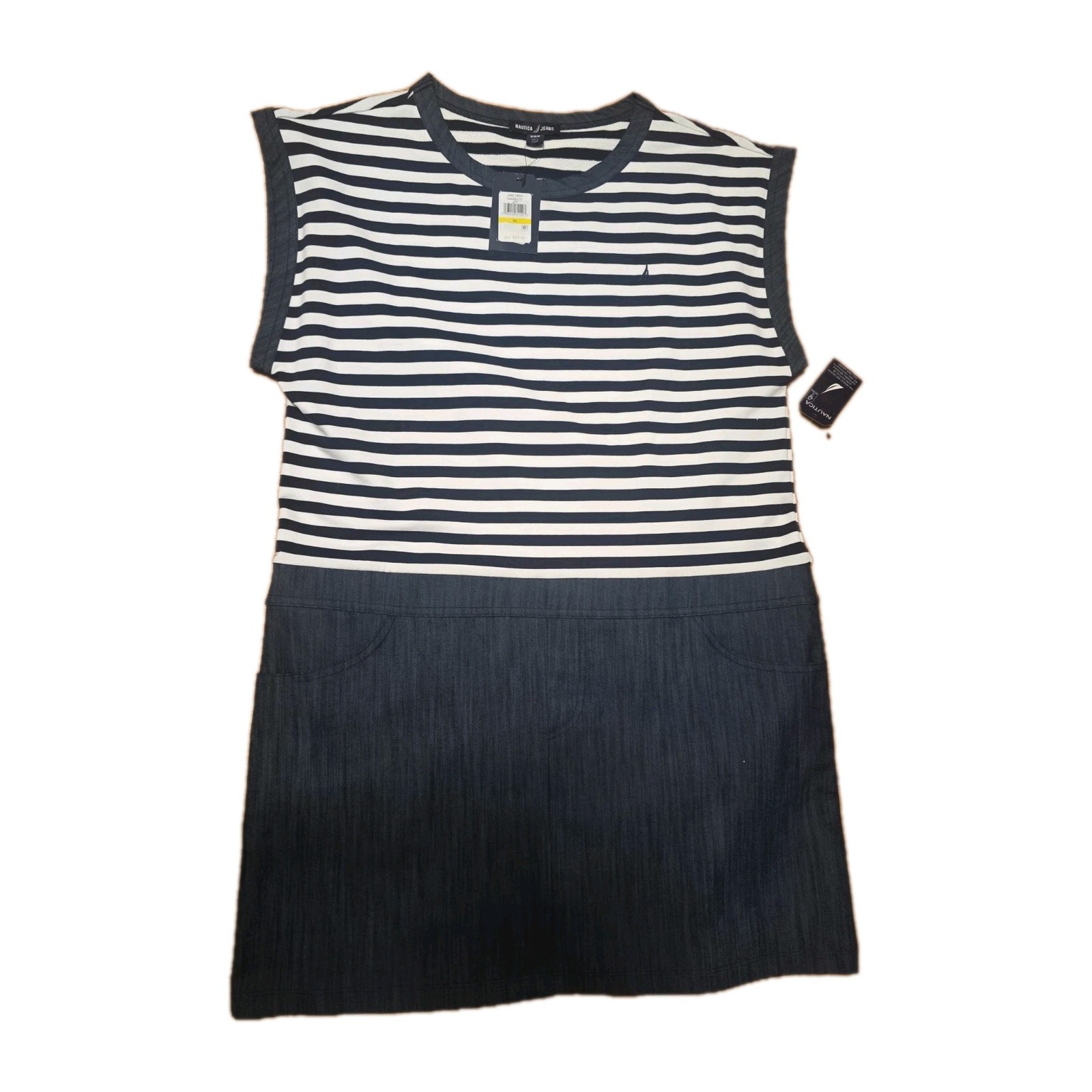 Nautica Women’s Blue Colorblocked Striped Shift Dress Size M (NEW)